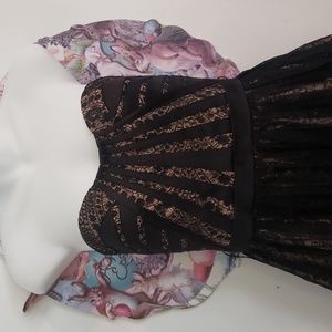 Aiden mattox cocktail dress with detail. put a hair clip to show what waistline